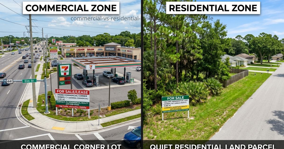 Commercial vs Residential Land in Florida: Which Fits Your Investor Profile