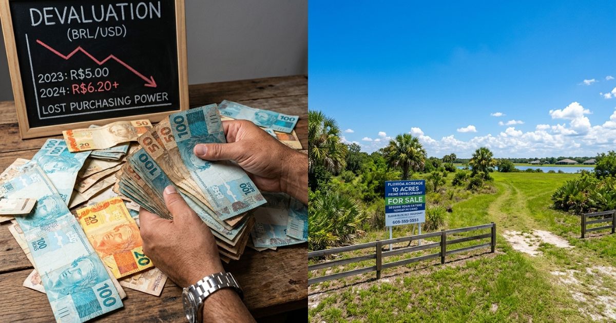 Terreno na Flórida como proteção cambial contra a desvalorização do real — ativo imobiliário em dólar para investidores brasileiros