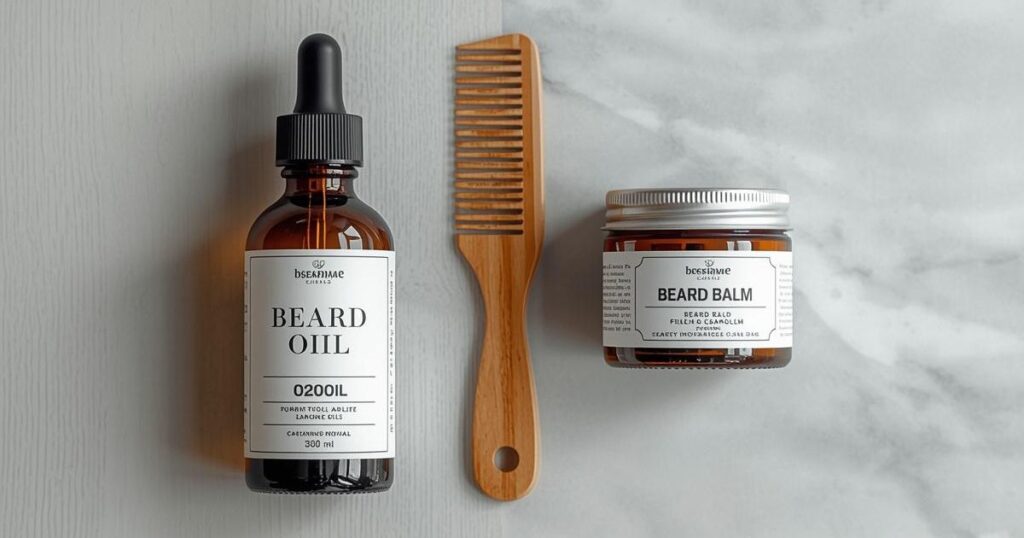 Beard oil vs beard balm side by side -- comparison of men's beard conditioning and styling products